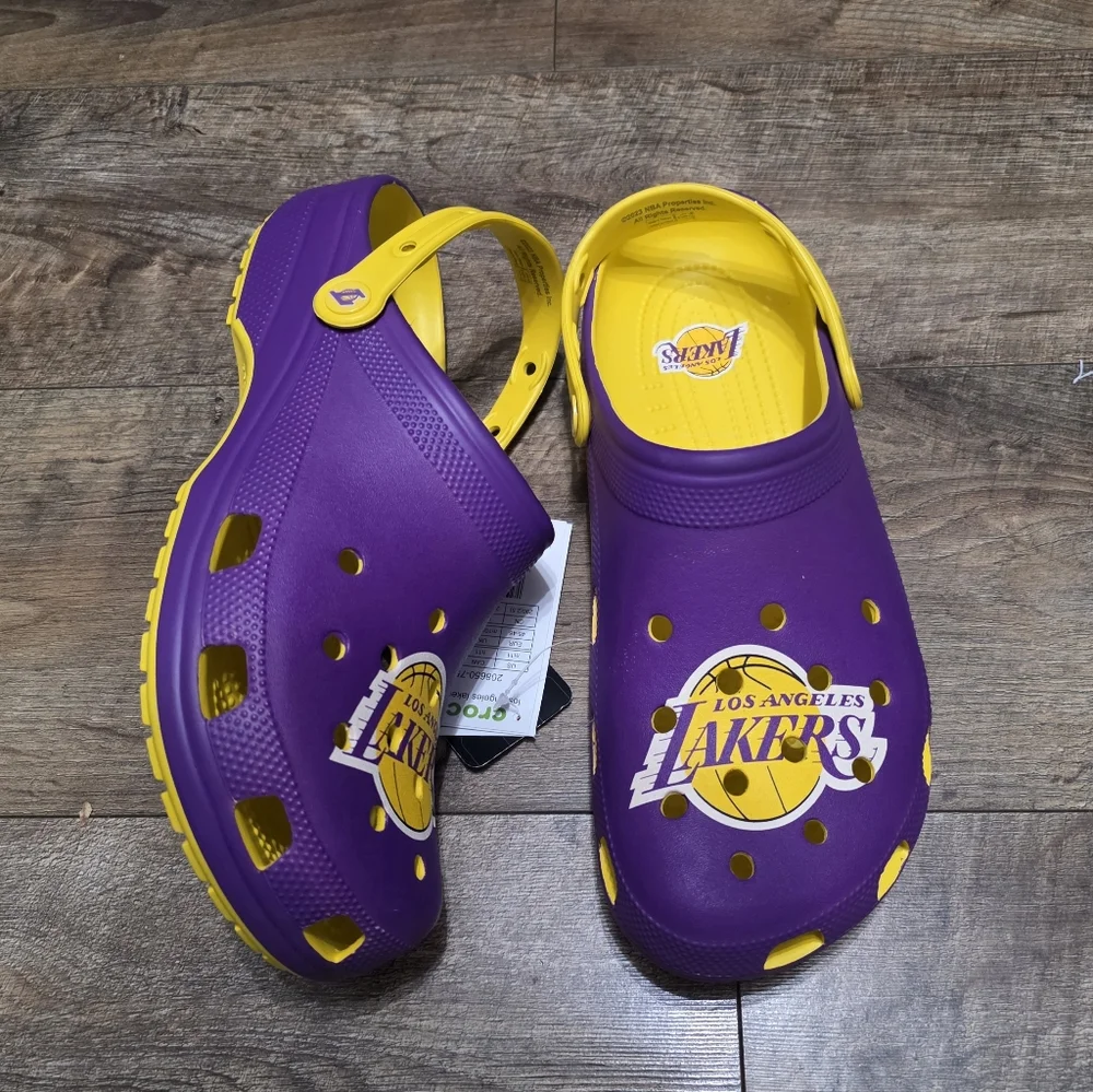 Crocs LA Lakers Sandals Men Size 11 - Picture 4 of 13
